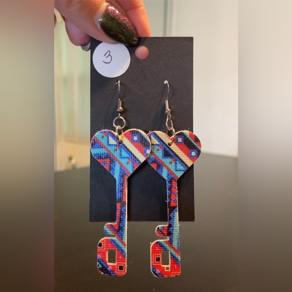 Faux Leather double sided Earrings